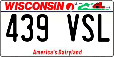WI license plate 439VSL
