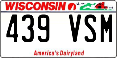 WI license plate 439VSM