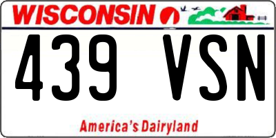 WI license plate 439VSN