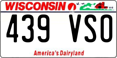 WI license plate 439VSO