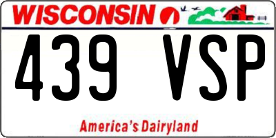 WI license plate 439VSP