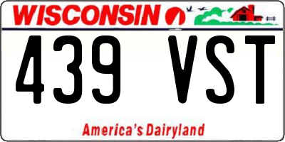 WI license plate 439VST