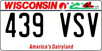 WI license plate 439VSV