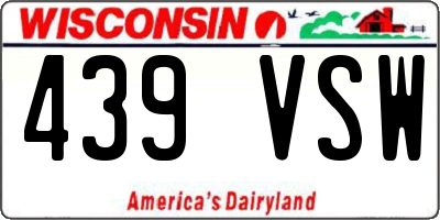 WI license plate 439VSW