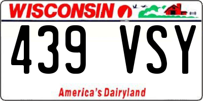 WI license plate 439VSY