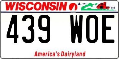 WI license plate 439WOE