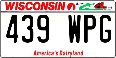 WI license plate 439WPG