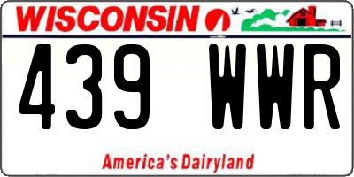 WI license plate 439WWR