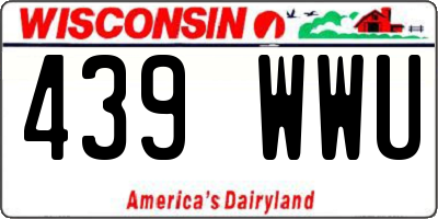 WI license plate 439WWU