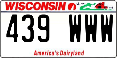 WI license plate 439WWW