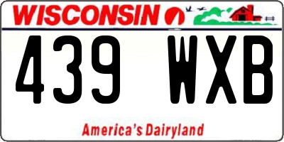 WI license plate 439WXB