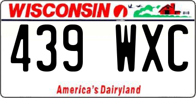 WI license plate 439WXC