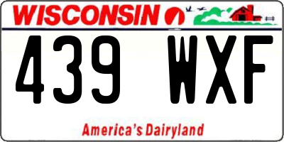 WI license plate 439WXF