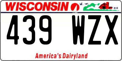 WI license plate 439WZX