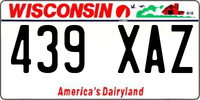 WI license plate 439XAZ