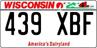 WI license plate 439XBF