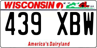 WI license plate 439XBW