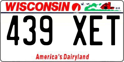 WI license plate 439XET