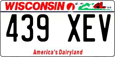 WI license plate 439XEV