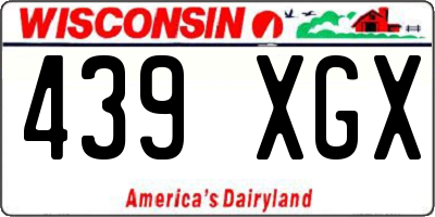 WI license plate 439XGX