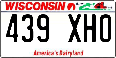 WI license plate 439XHO