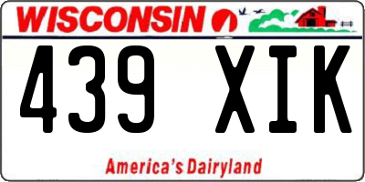 WI license plate 439XIK
