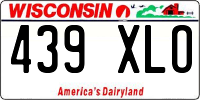 WI license plate 439XLO
