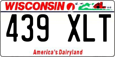 WI license plate 439XLT
