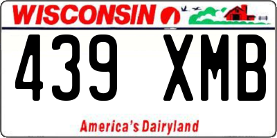 WI license plate 439XMB