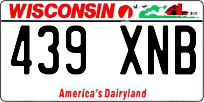 WI license plate 439XNB