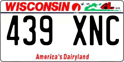 WI license plate 439XNC