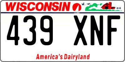 WI license plate 439XNF