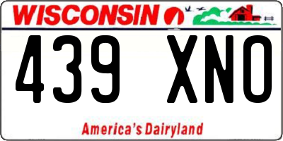 WI license plate 439XNO