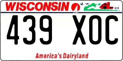 WI license plate 439XOC