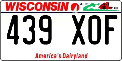 WI license plate 439XOF