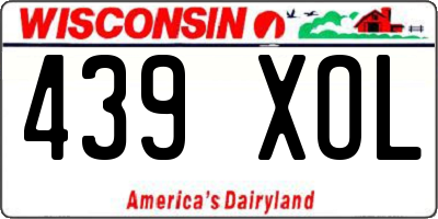 WI license plate 439XOL