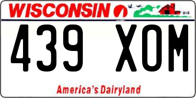 WI license plate 439XOM