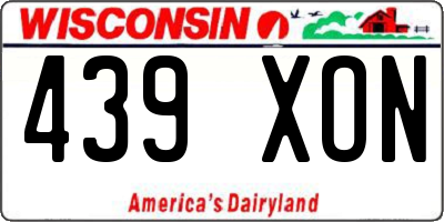 WI license plate 439XON