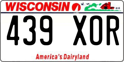 WI license plate 439XOR