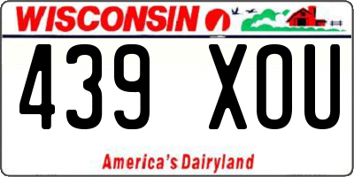 WI license plate 439XOU
