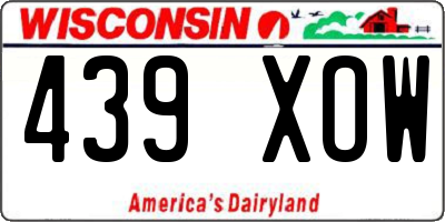 WI license plate 439XOW