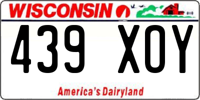 WI license plate 439XOY