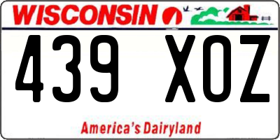 WI license plate 439XOZ