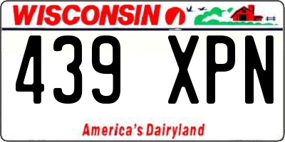 WI license plate 439XPN