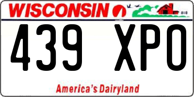 WI license plate 439XPO