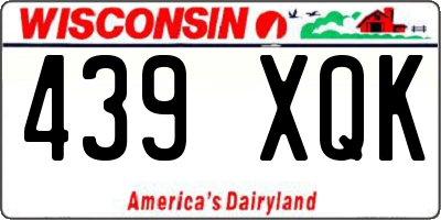 WI license plate 439XQK