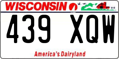 WI license plate 439XQW