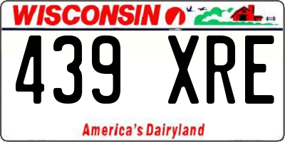 WI license plate 439XRE