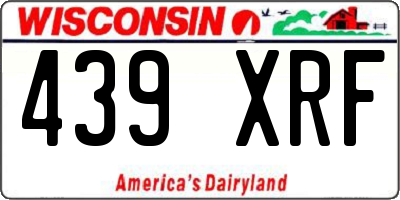 WI license plate 439XRF