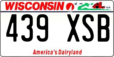 WI license plate 439XSB